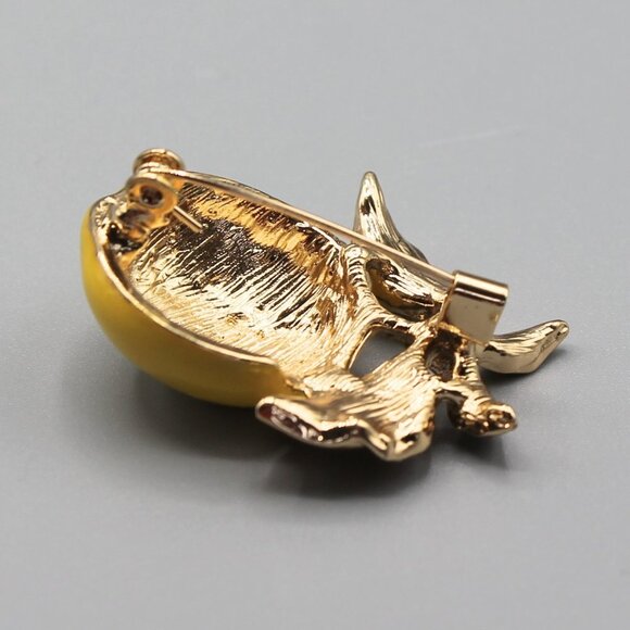 Jewelry pin brooch lemon fruit nature yellow gold tone fun fashion new - Picture 13 of 14